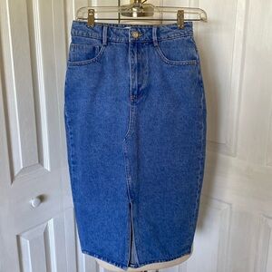 Zara denim midi skirt size xs